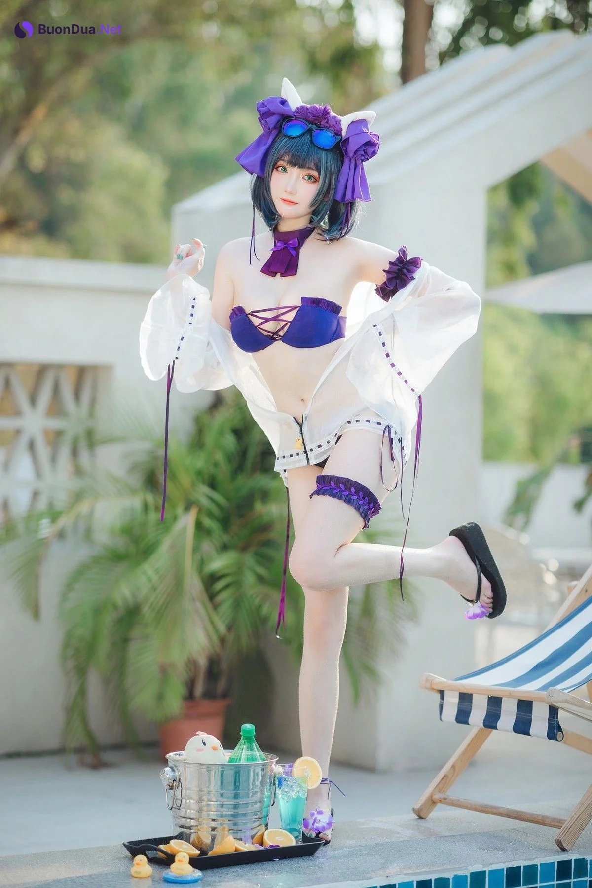 Cosplay 瓜希酱福利 柴郡泳装 - Photo 12