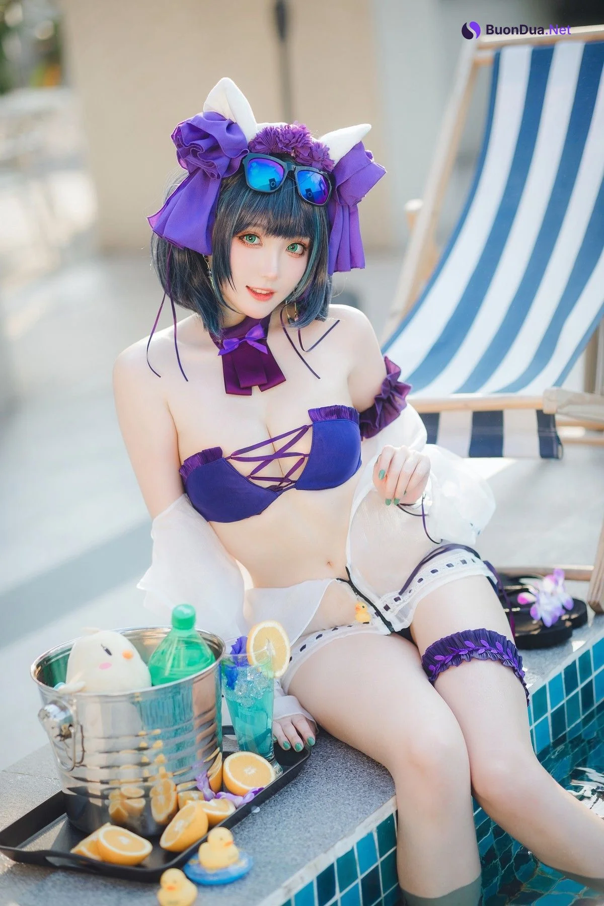 Cosplay 瓜希酱福利 柴郡泳装 - Photo 13