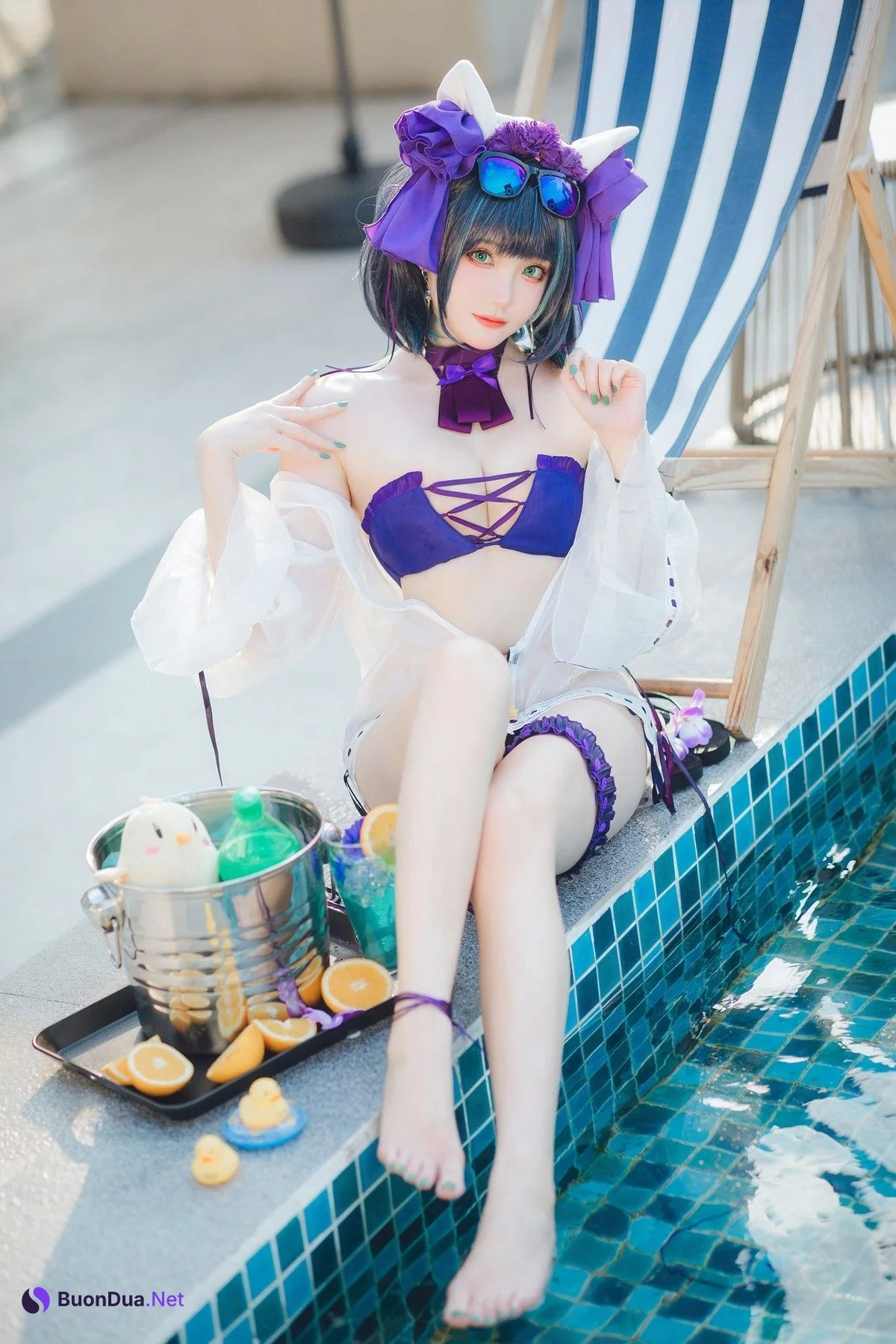 Cosplay 瓜希酱福利 柴郡泳装 - Photo 14