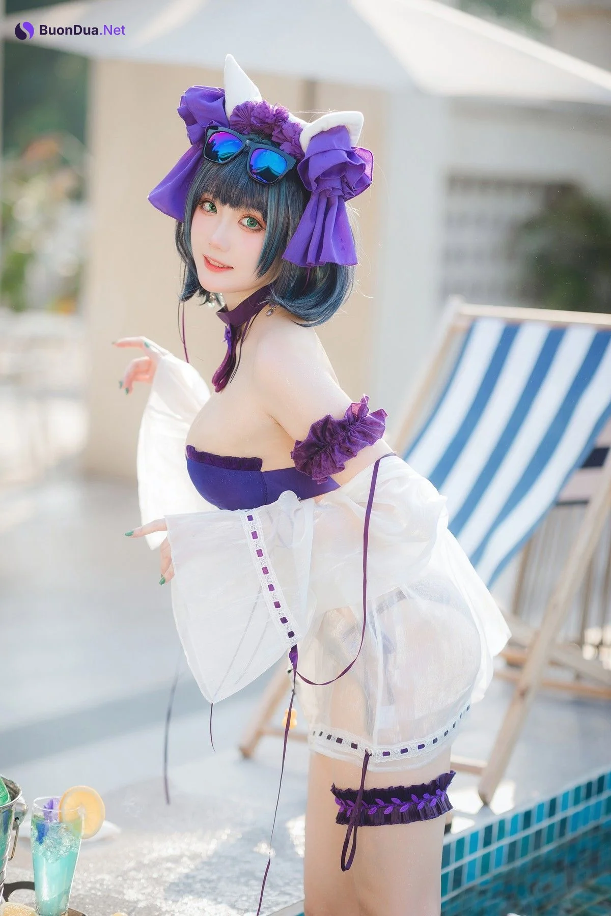 Cosplay 瓜希酱福利 柴郡泳装 - Photo 16