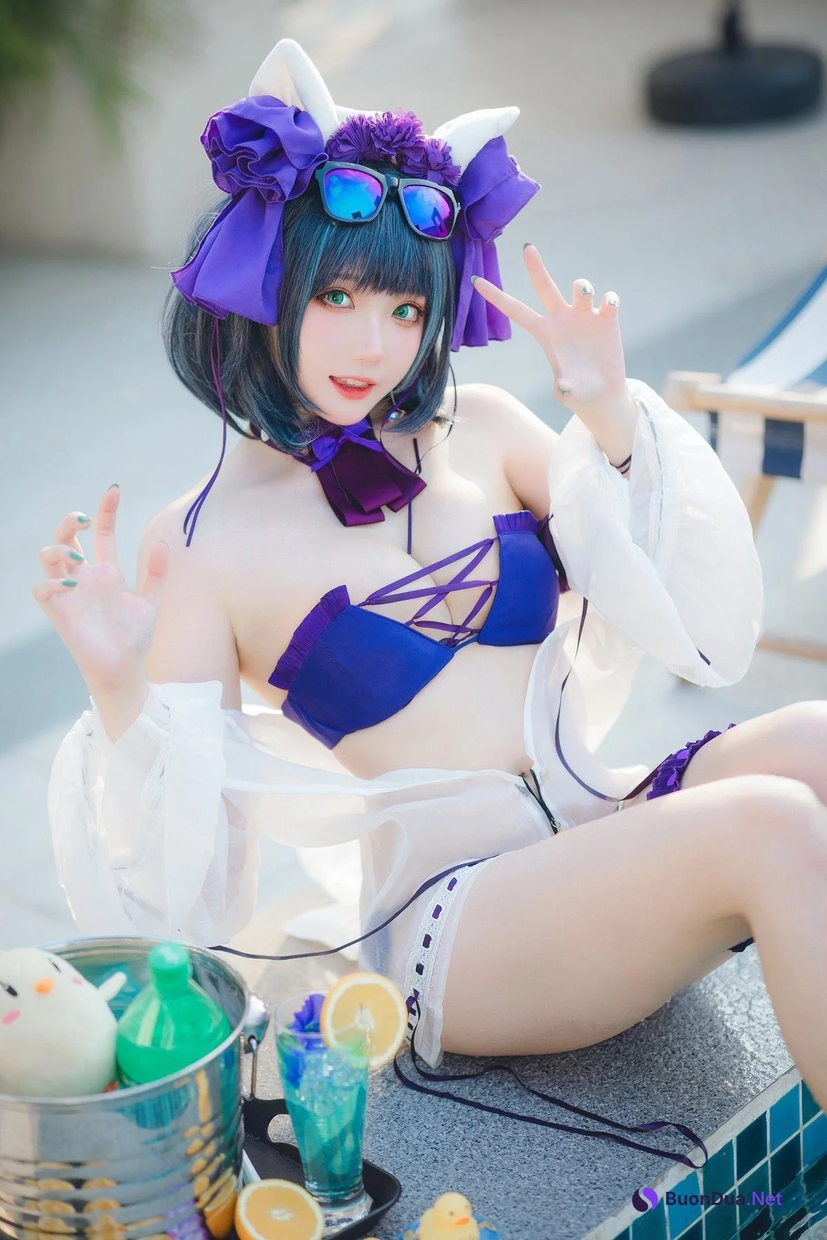 Cosplay 瓜希酱福利 柴郡泳装 - Photo 17