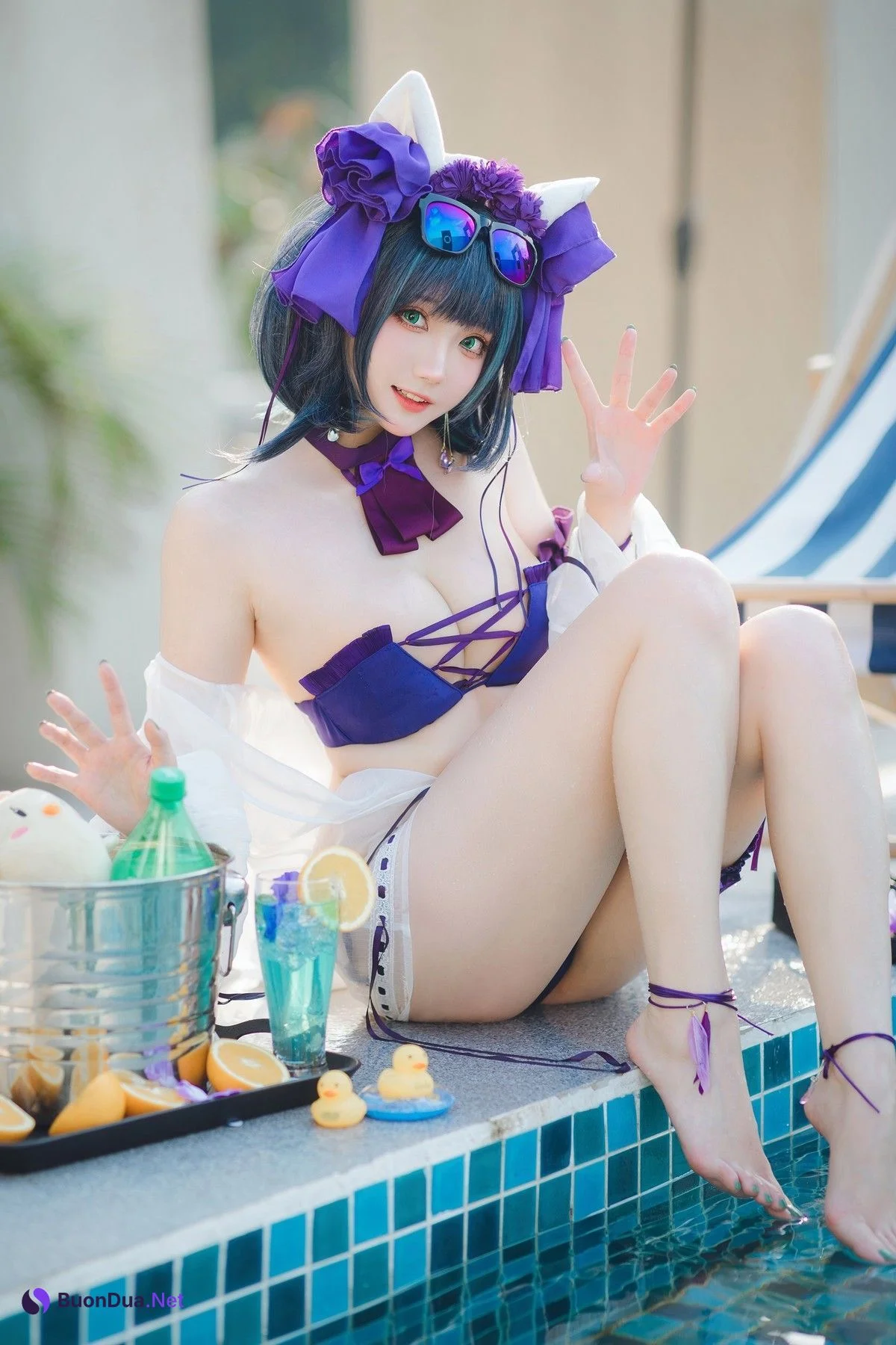 Cosplay 瓜希酱福利 柴郡泳装 - Photo 18