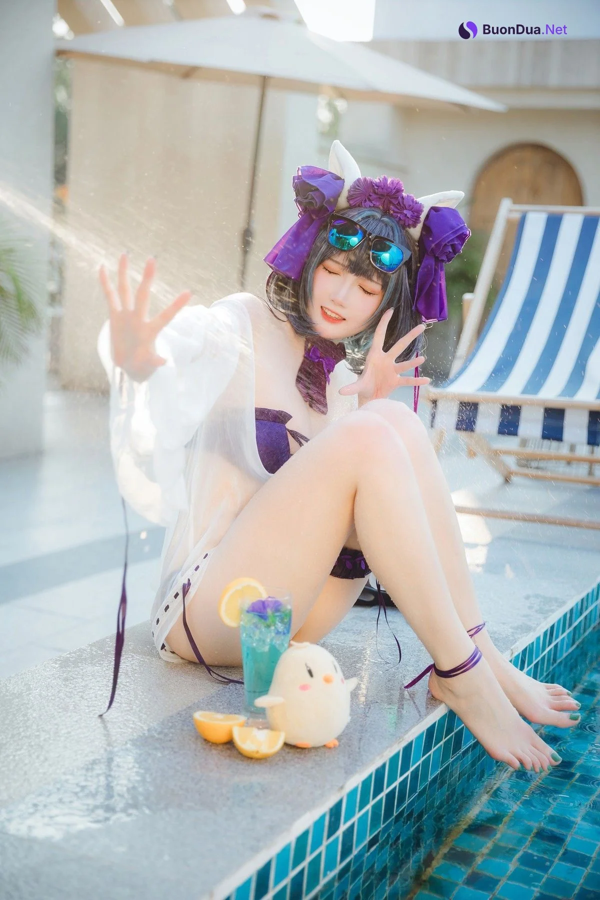 Cosplay 瓜希酱福利 柴郡泳装 - Photo 2