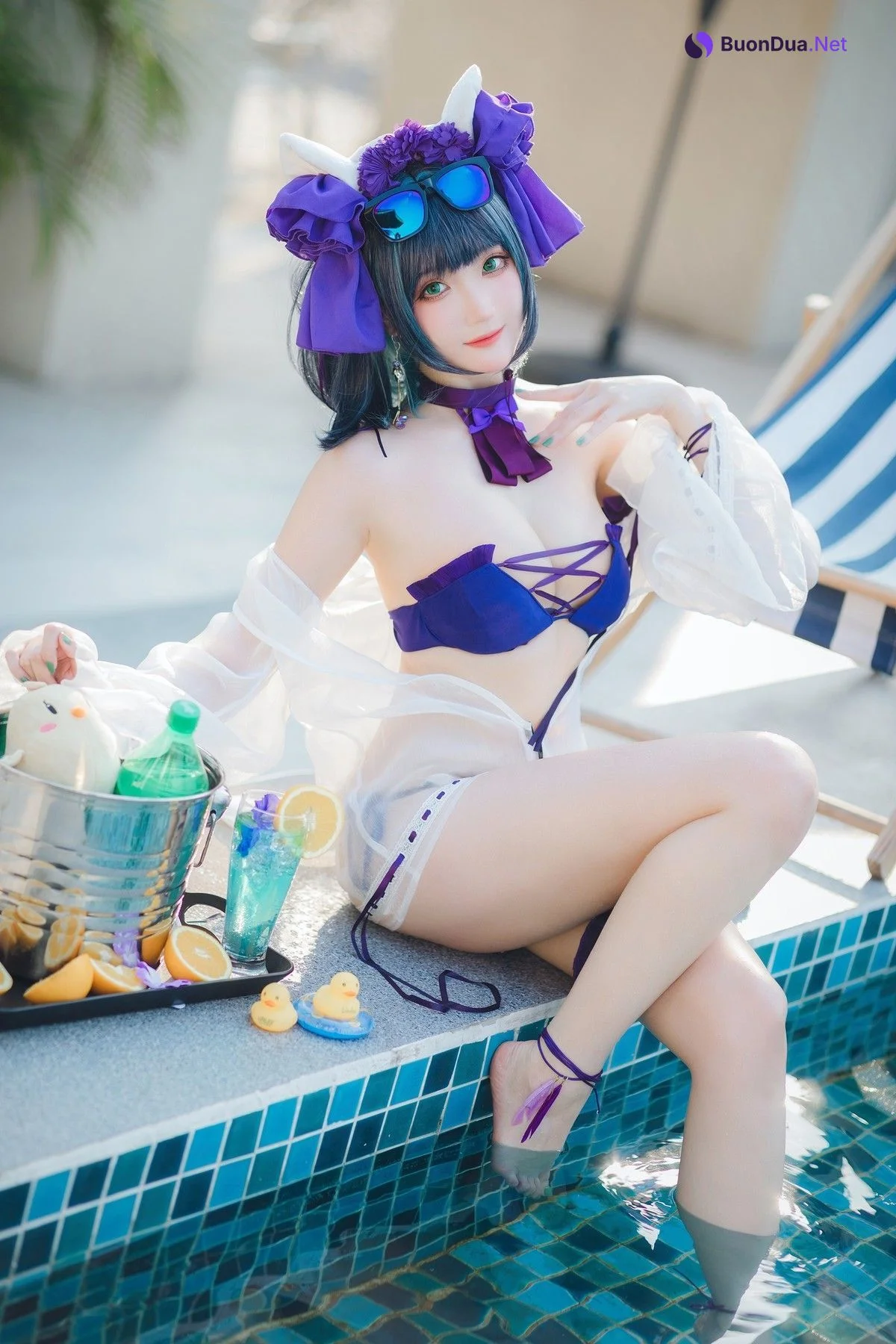 Cosplay 瓜希酱福利 柴郡泳装 - Photo 20