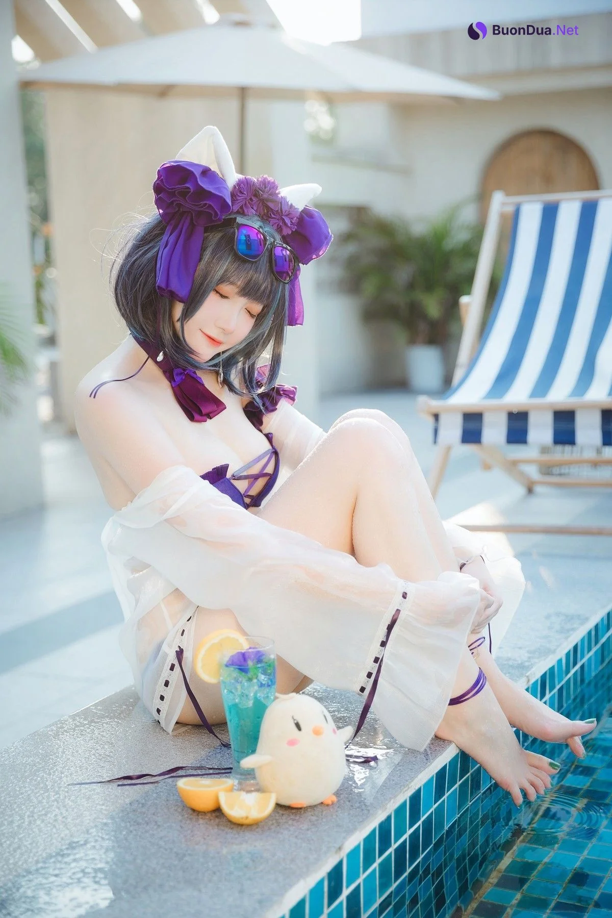Cosplay 瓜希酱福利 柴郡泳装 - Photo 3