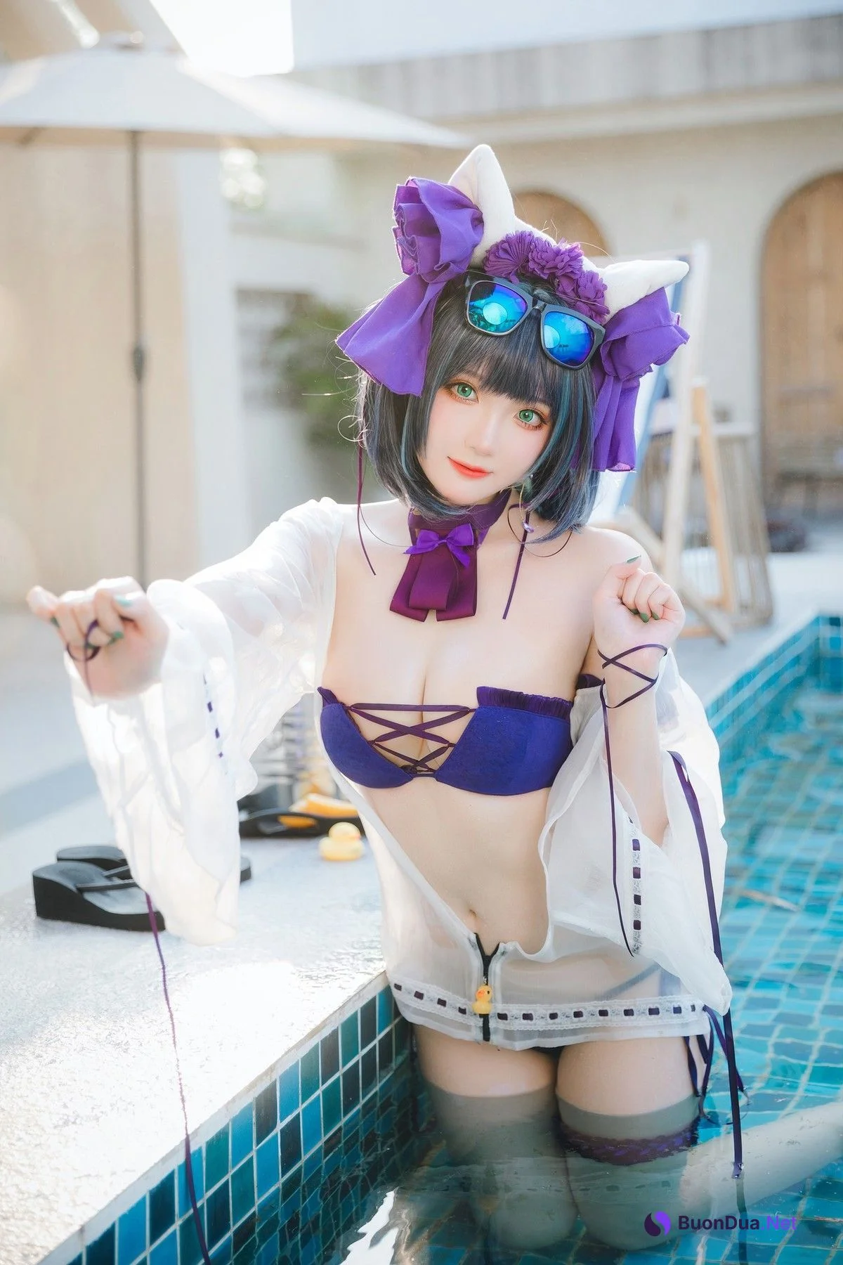 Cosplay 瓜希酱福利 柴郡泳装 - Photo 8