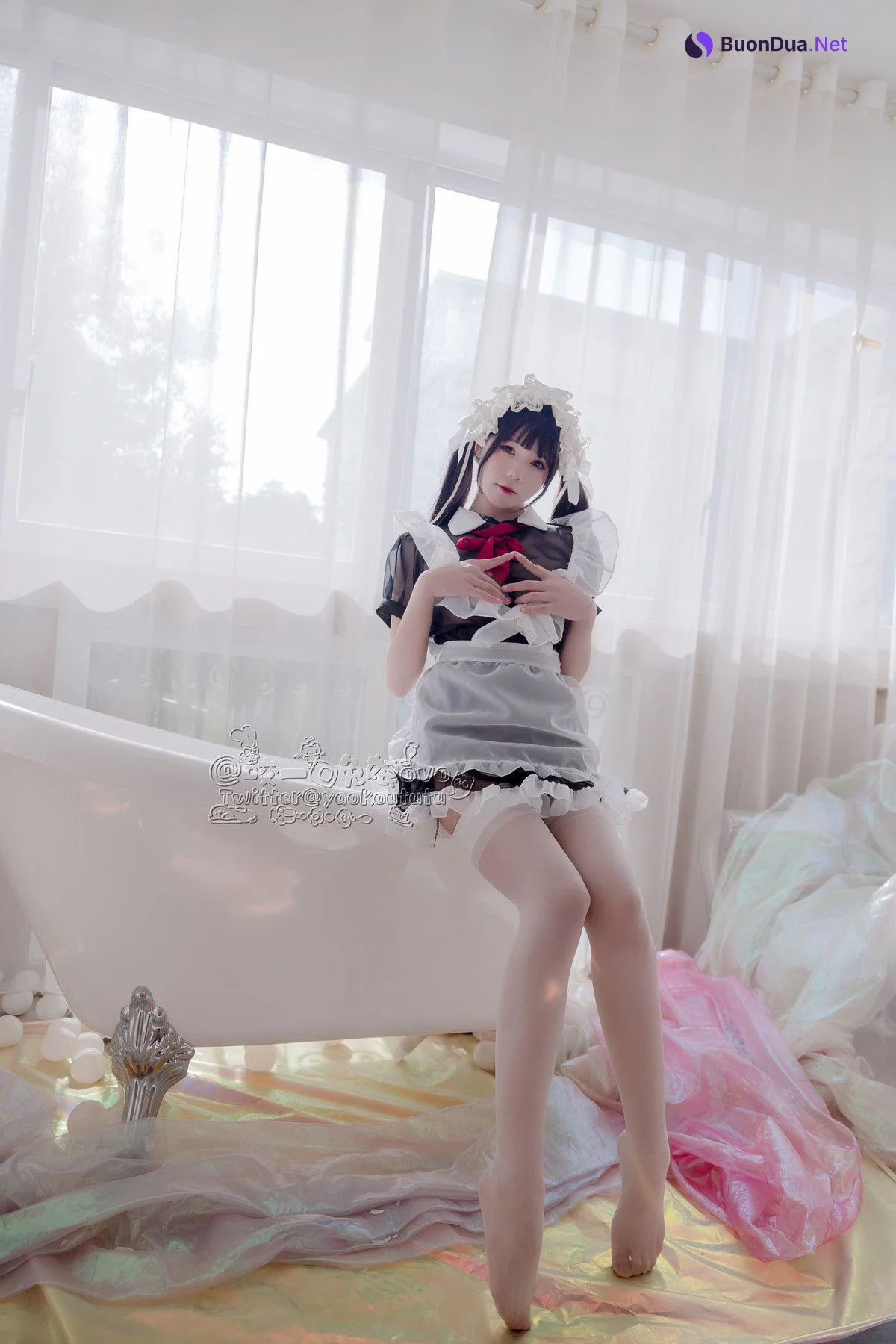 Cosplay 黏黏团子兔 黑白女仆 - Photo 4