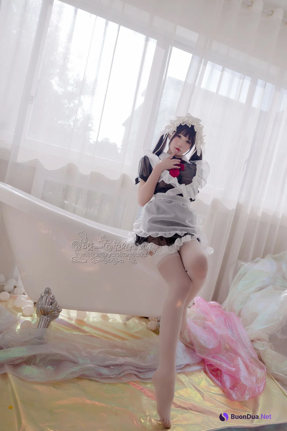 Cosplay 黏黏团子兔 黑白女仆 - Photo 5
