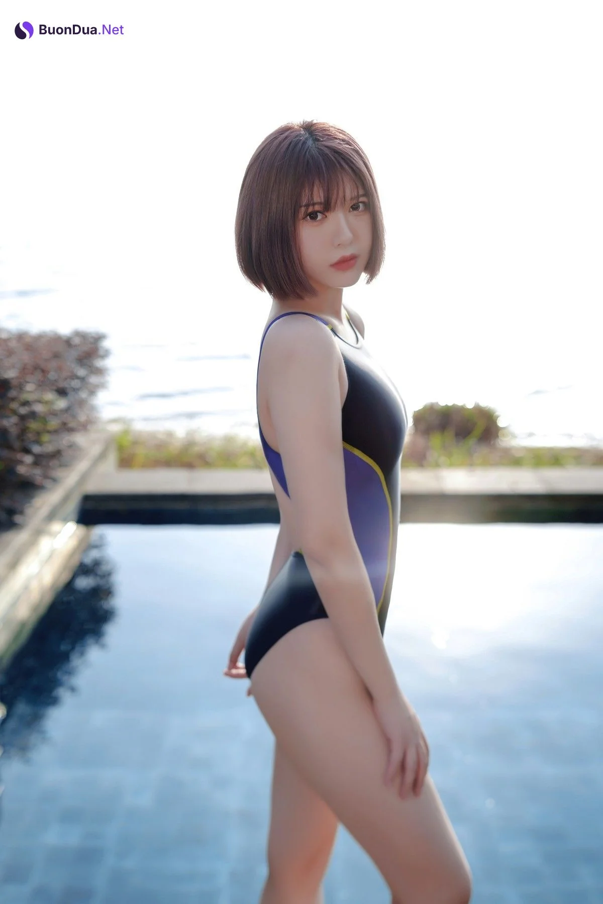 Cosplay 半半子 競泳水着を着た彼女 - Photo 9