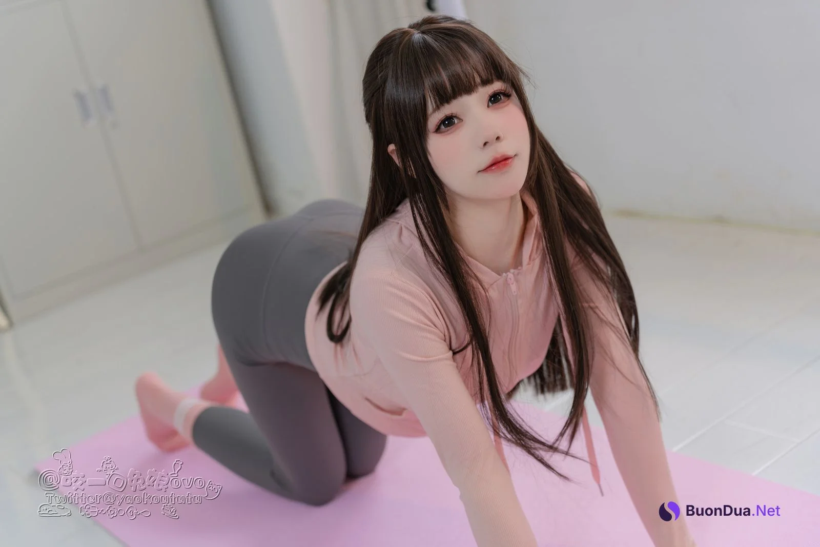Cosplay 黏黏团子兔 兔娘瑜伽私教课 - Photo 13