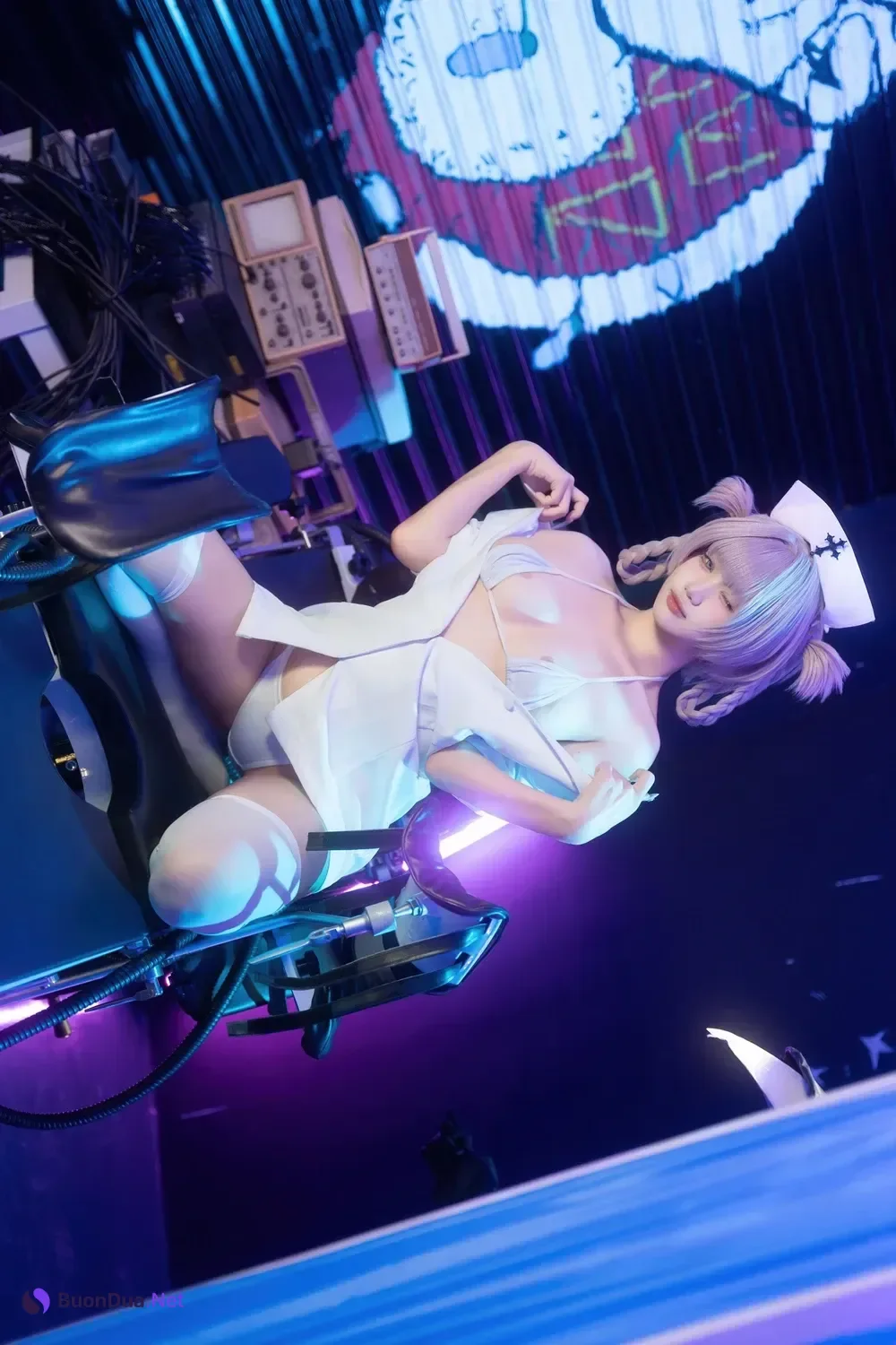 Cosplay 柒柒要乖哦 – 彻夜之歌 护士服小荠 - Photo 14