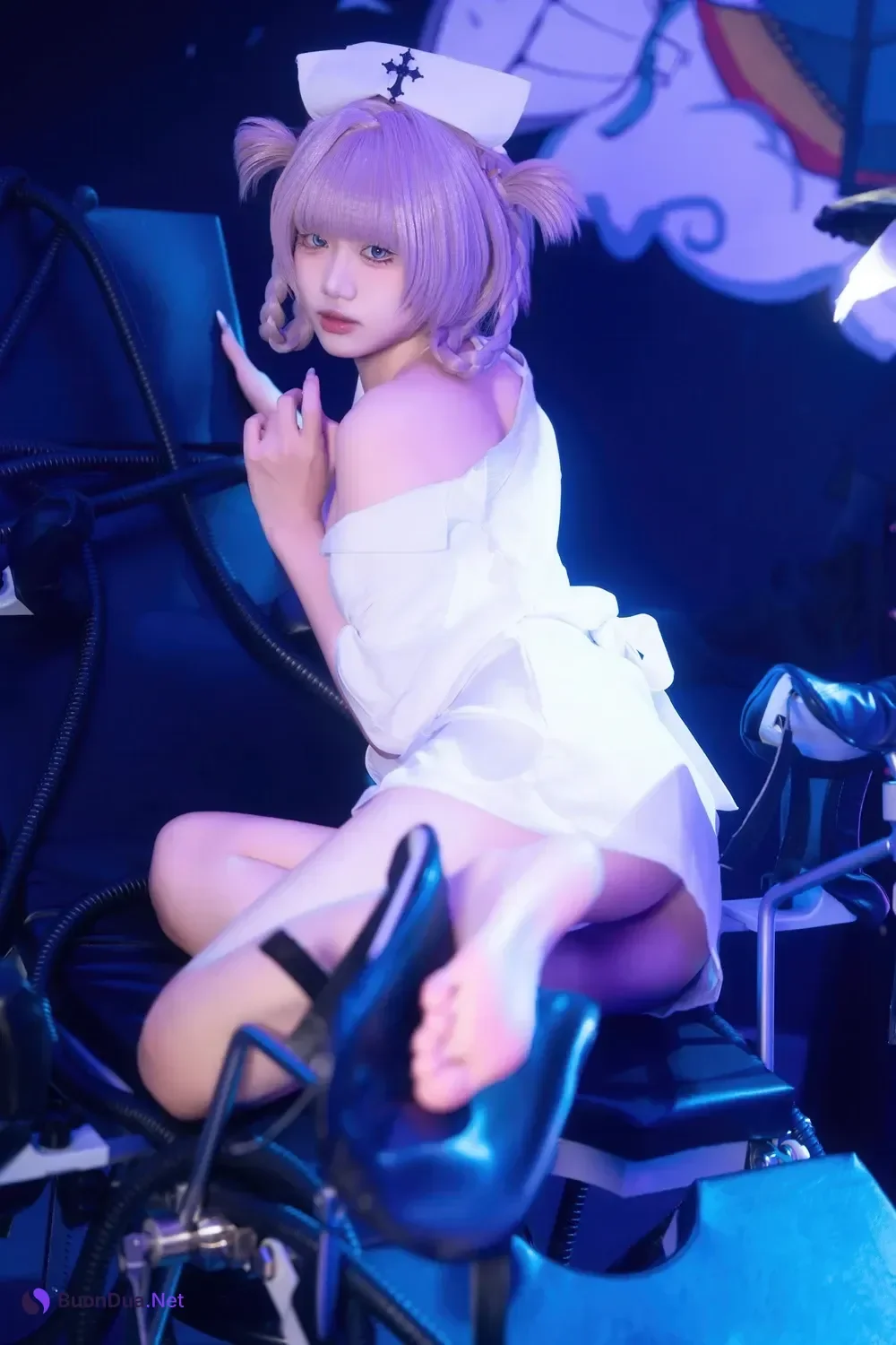Cosplay 柒柒要乖哦 – 彻夜之歌 护士服小荠 - Photo 20