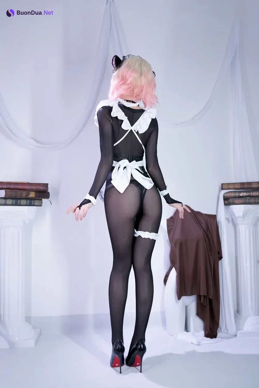 Cosplay 千反田鹿子 – 私房 黑丝女仆 - Photo 8