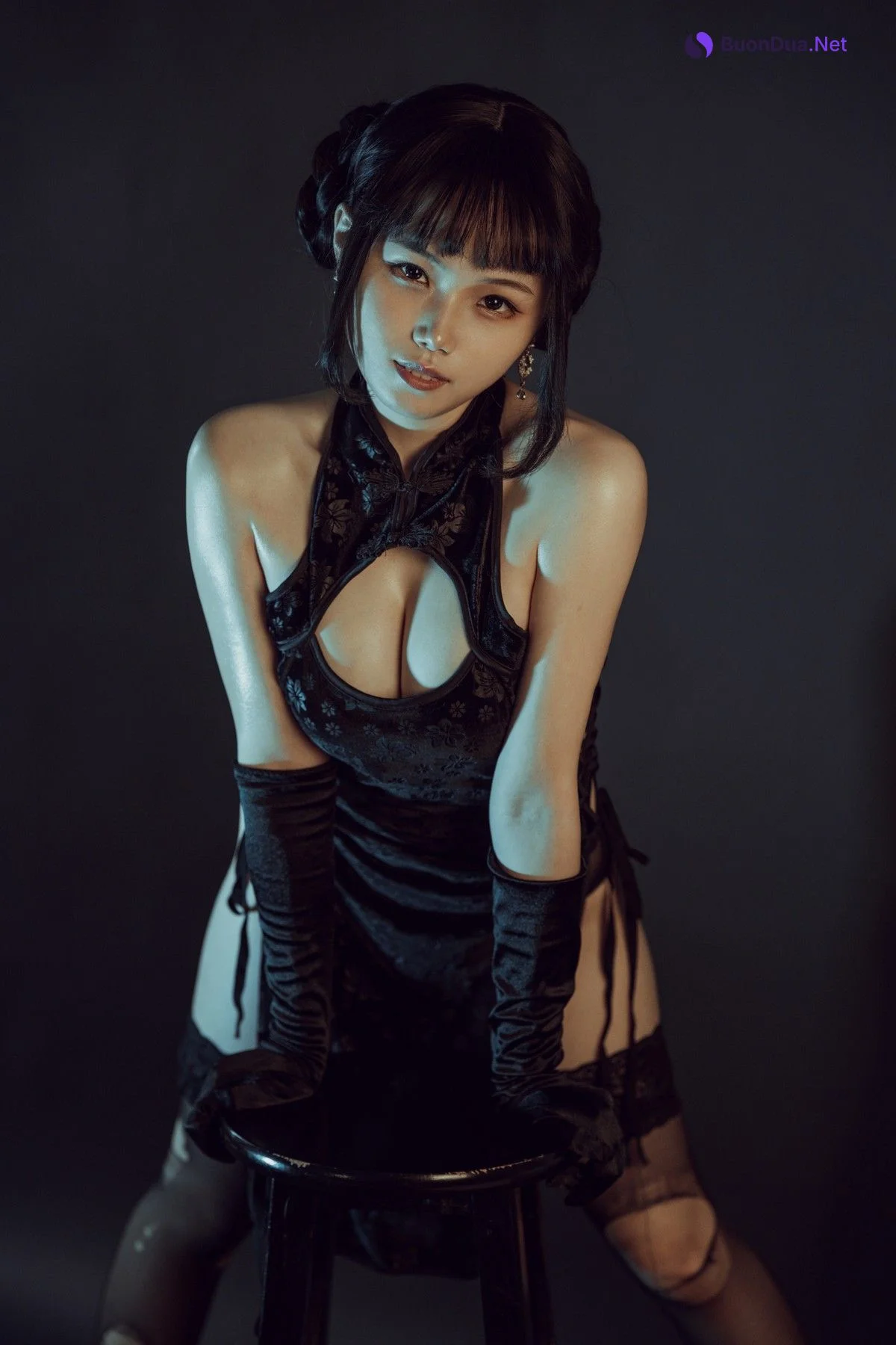 Cosplay 七月喵子 穿旗袍耍剑 - Photo 12