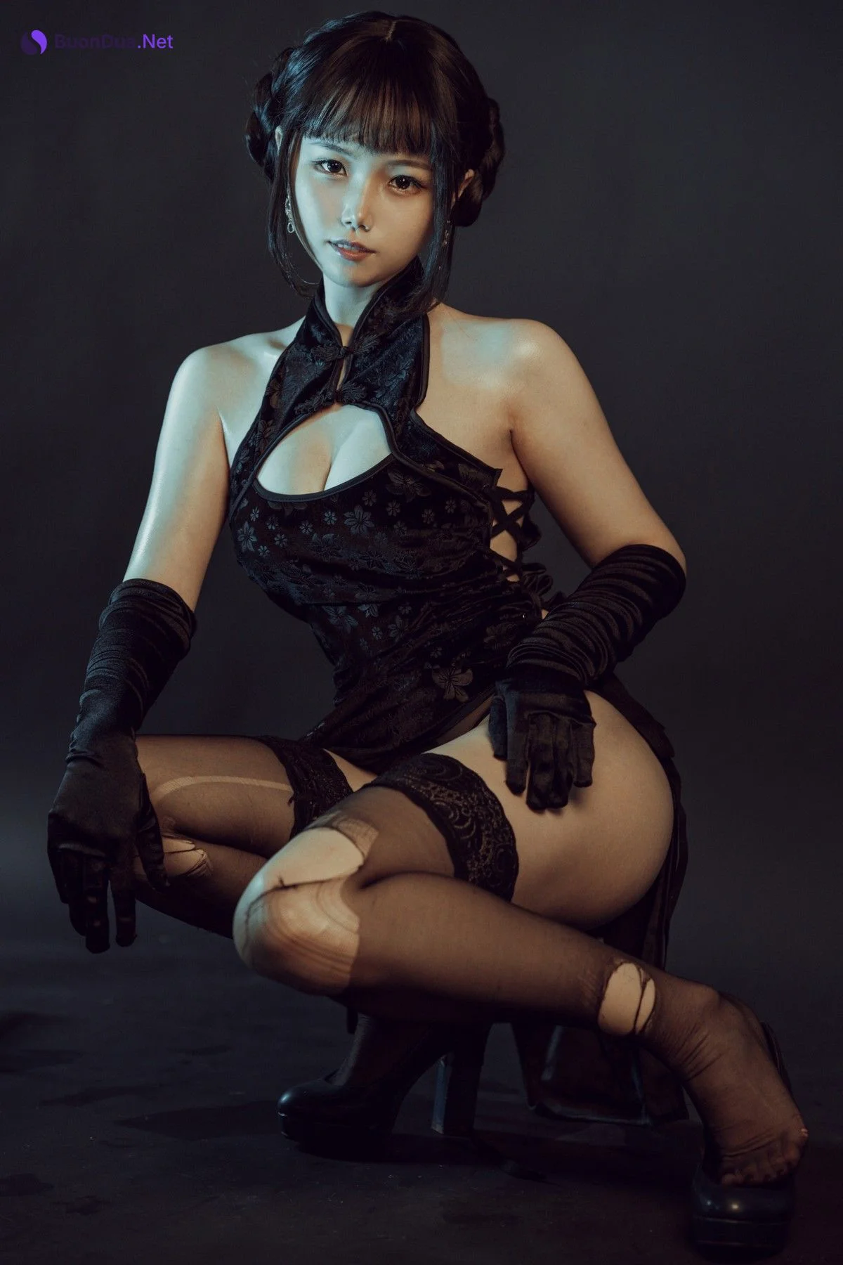 Cosplay 七月喵子 穿旗袍耍剑 - Photo 15