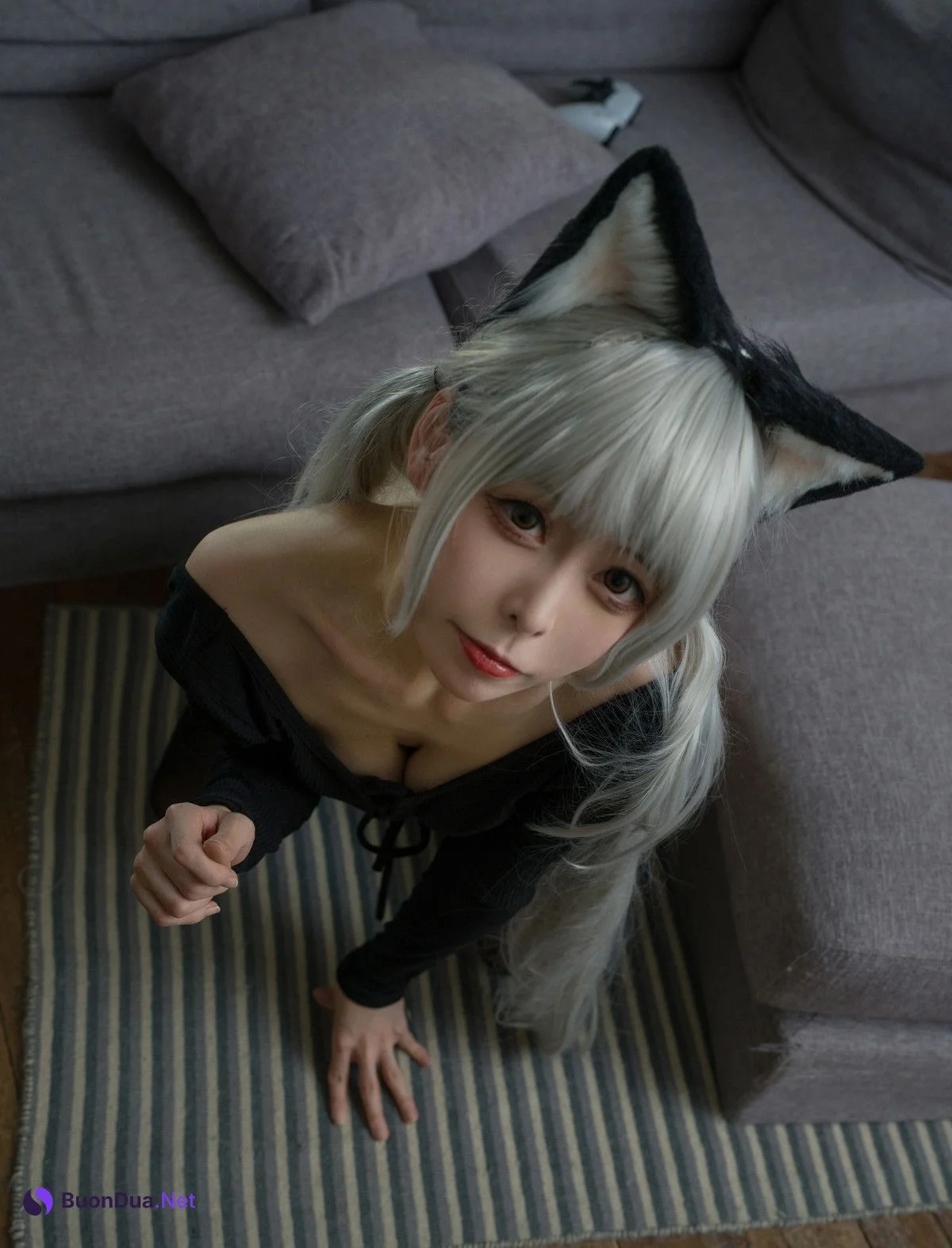 Cosplay 樱岛嗷一 黑猫针织衫连体衣 - Photo 10