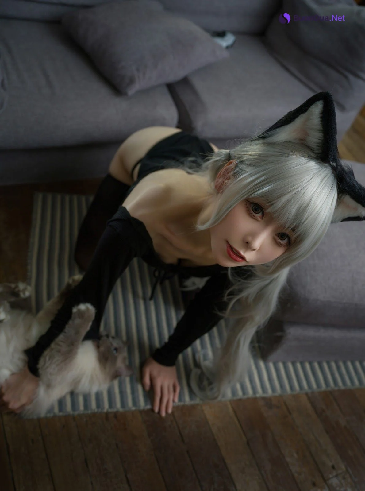 Cosplay 樱岛嗷一 黑猫针织衫连体衣 - Photo 9