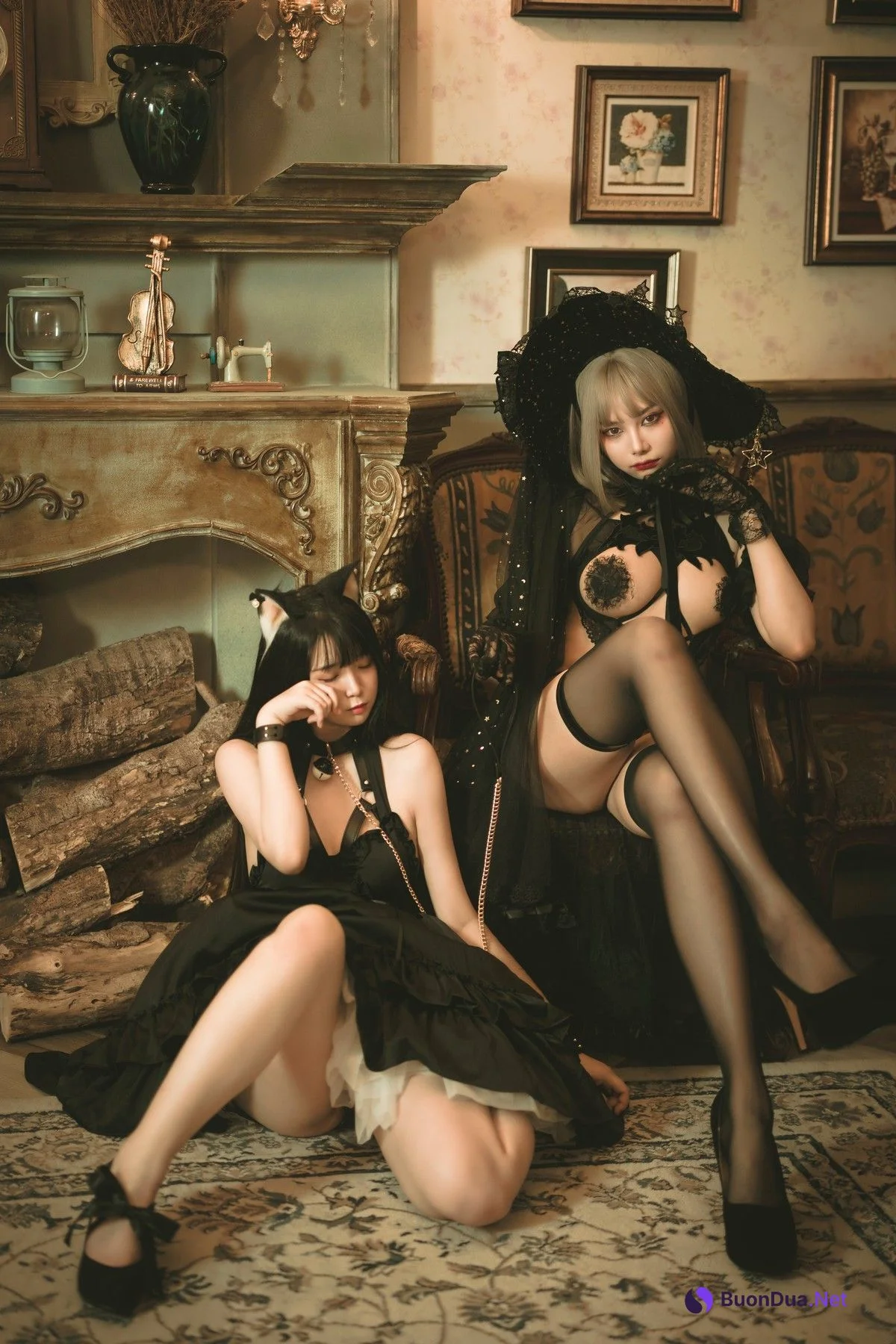 Cosplay 香草喵露露 杨枝甘露 灰色花花蕾丝 - Photo 15
