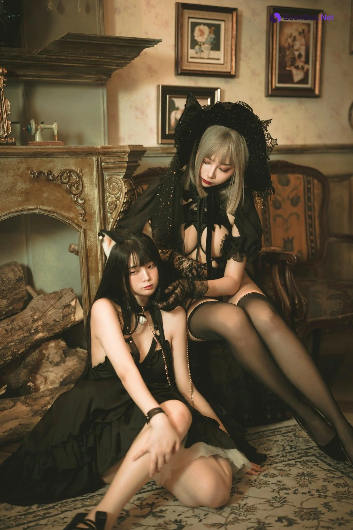 Cosplay 香草喵露露 杨枝甘露 灰色花花蕾丝 - Photo 19