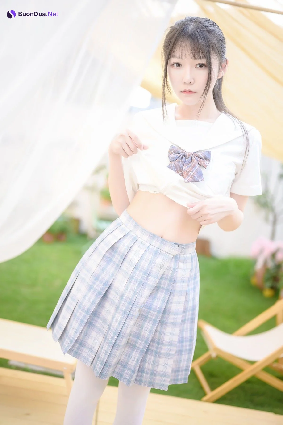 香草喵露露 Cosplay 阳光庭院制服 - Photo 3