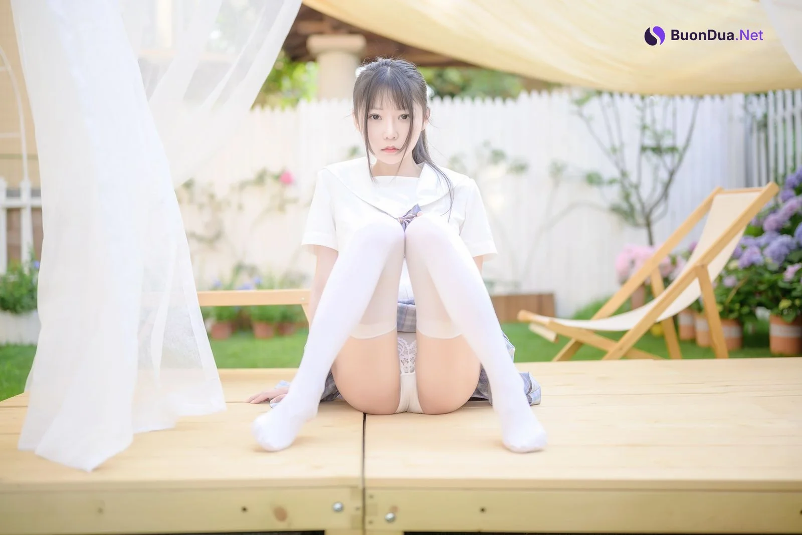 香草喵露露 Cosplay 阳光庭院制服 - Photo 5