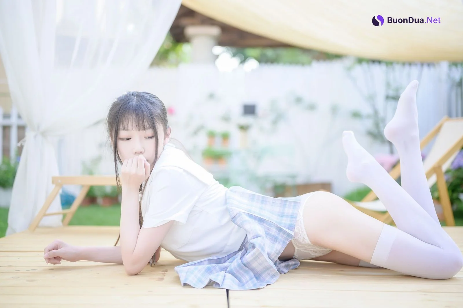 香草喵露露 Cosplay 阳光庭院制服 - Photo 8