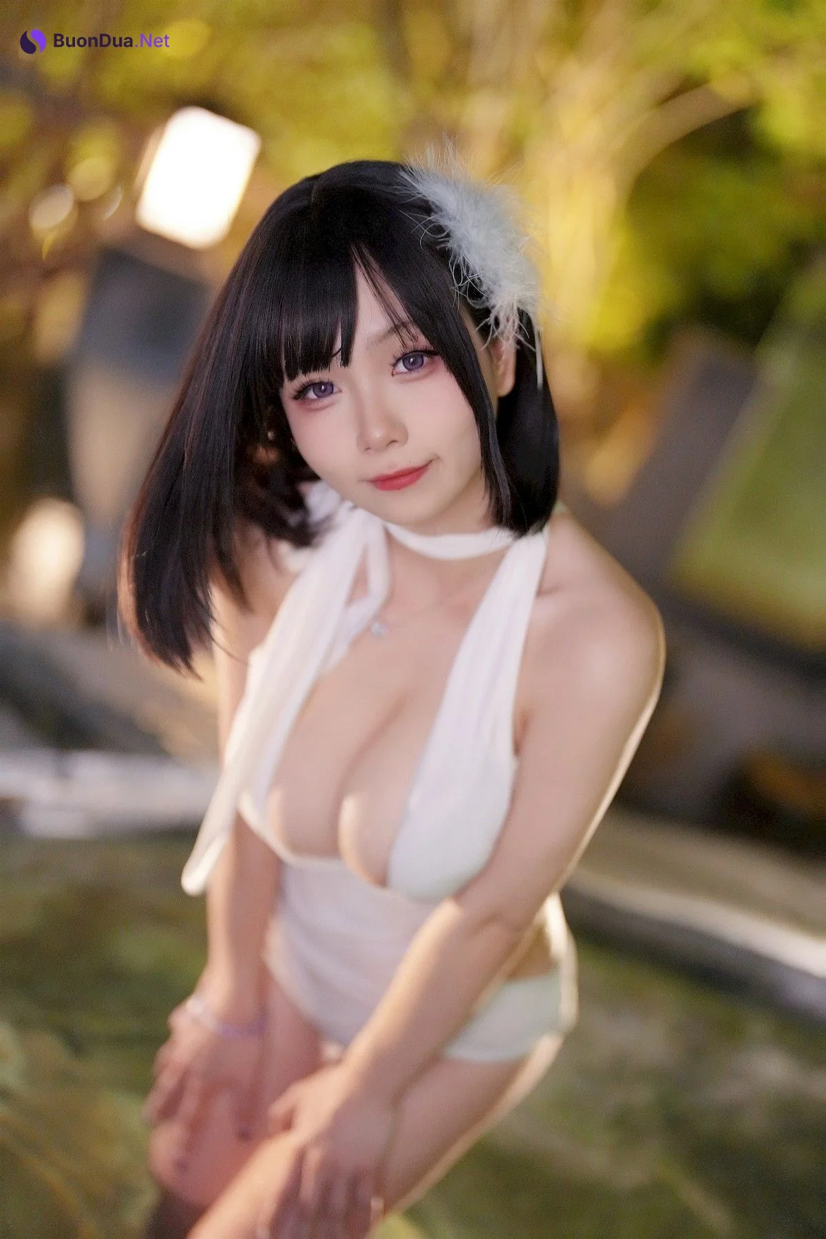 Cosplay 末夜787 白色泳装 - Photo 19