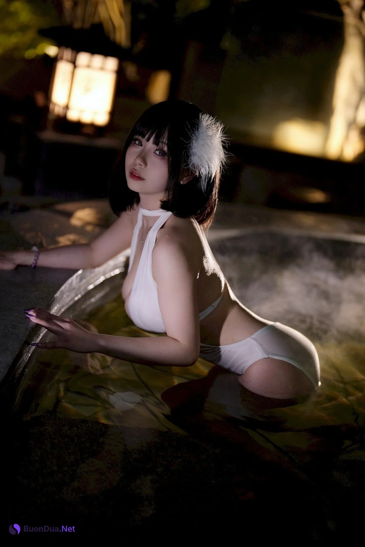 Cosplay 末夜787 白色泳装 - Photo 3