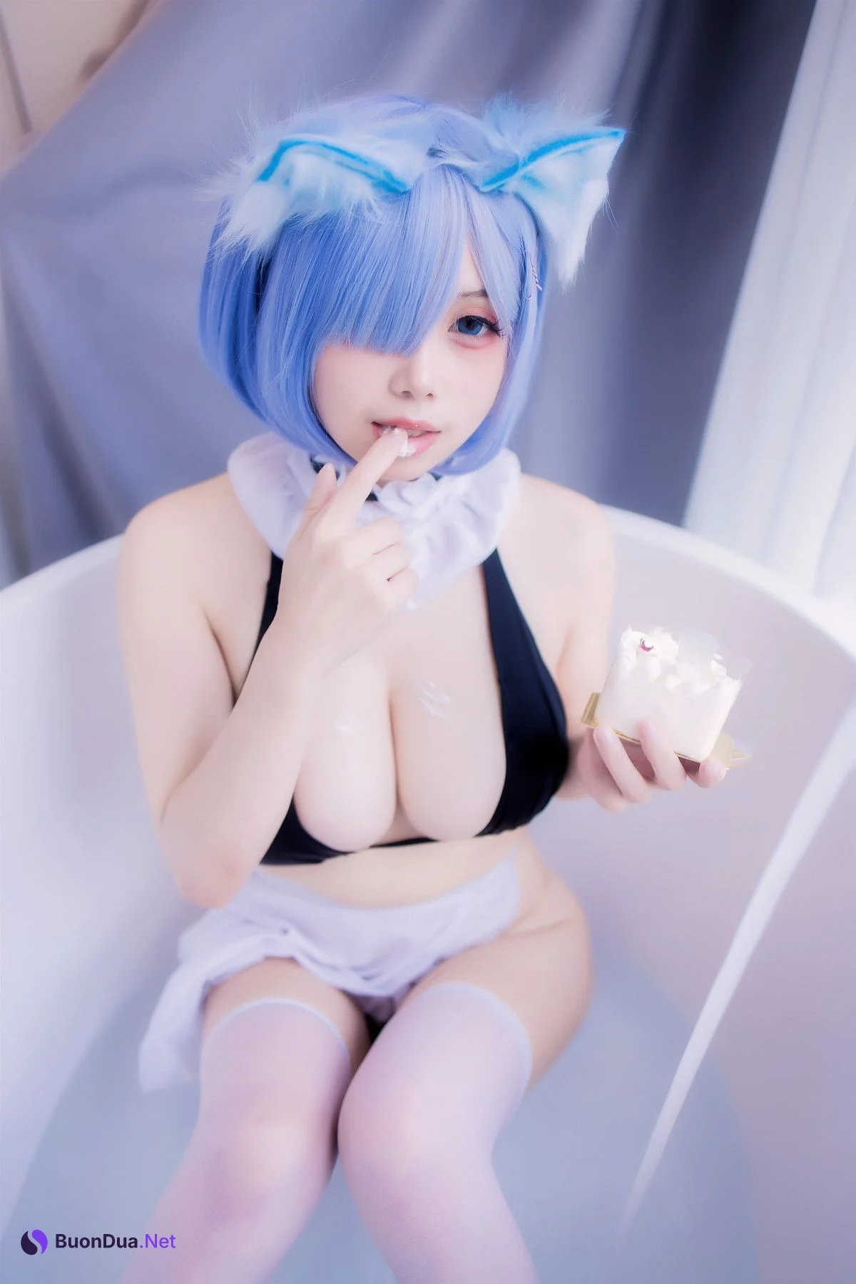Cosplay 末夜787 蕾姆女仆泳装 - 写真 15