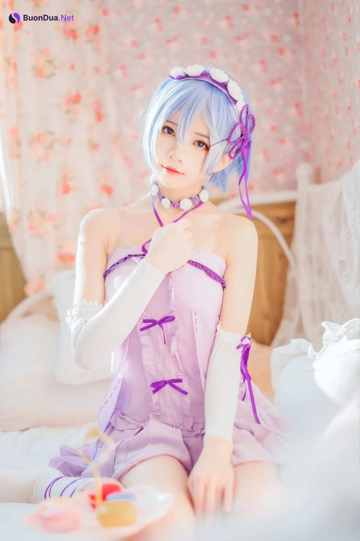 Cosplay 桜桃喵 蕾姆睡裙 - Photo 10