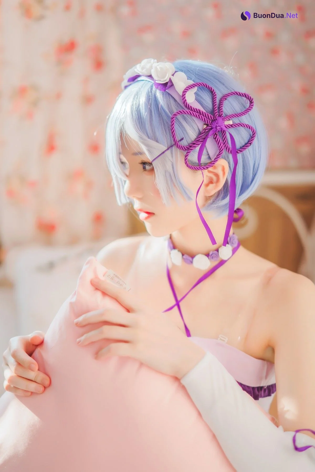 Cosplay 桜桃喵 蕾姆睡裙 - Photo 2