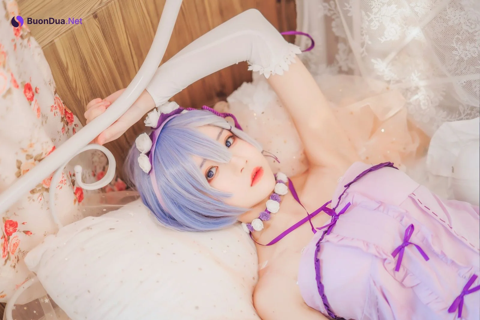 Cosplay 桜桃喵 蕾姆睡裙 - Photo 6