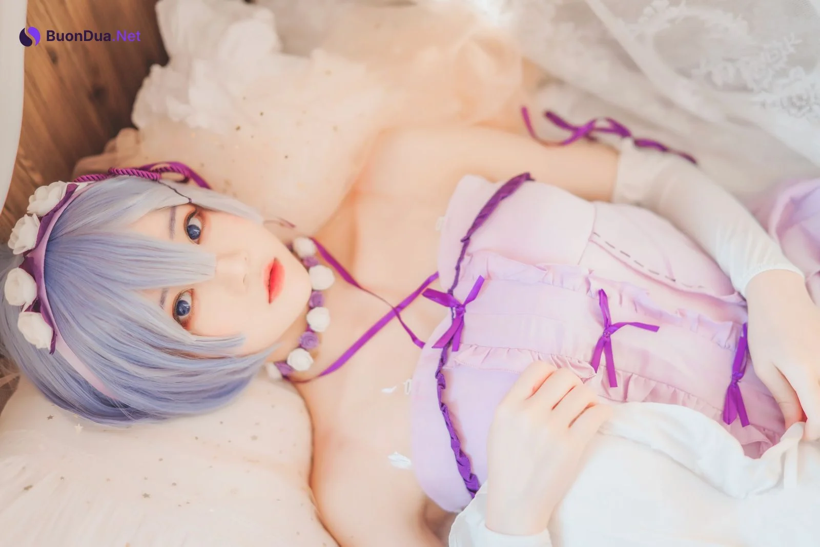 Cosplay 桜桃喵 蕾姆睡裙 - Photo 7