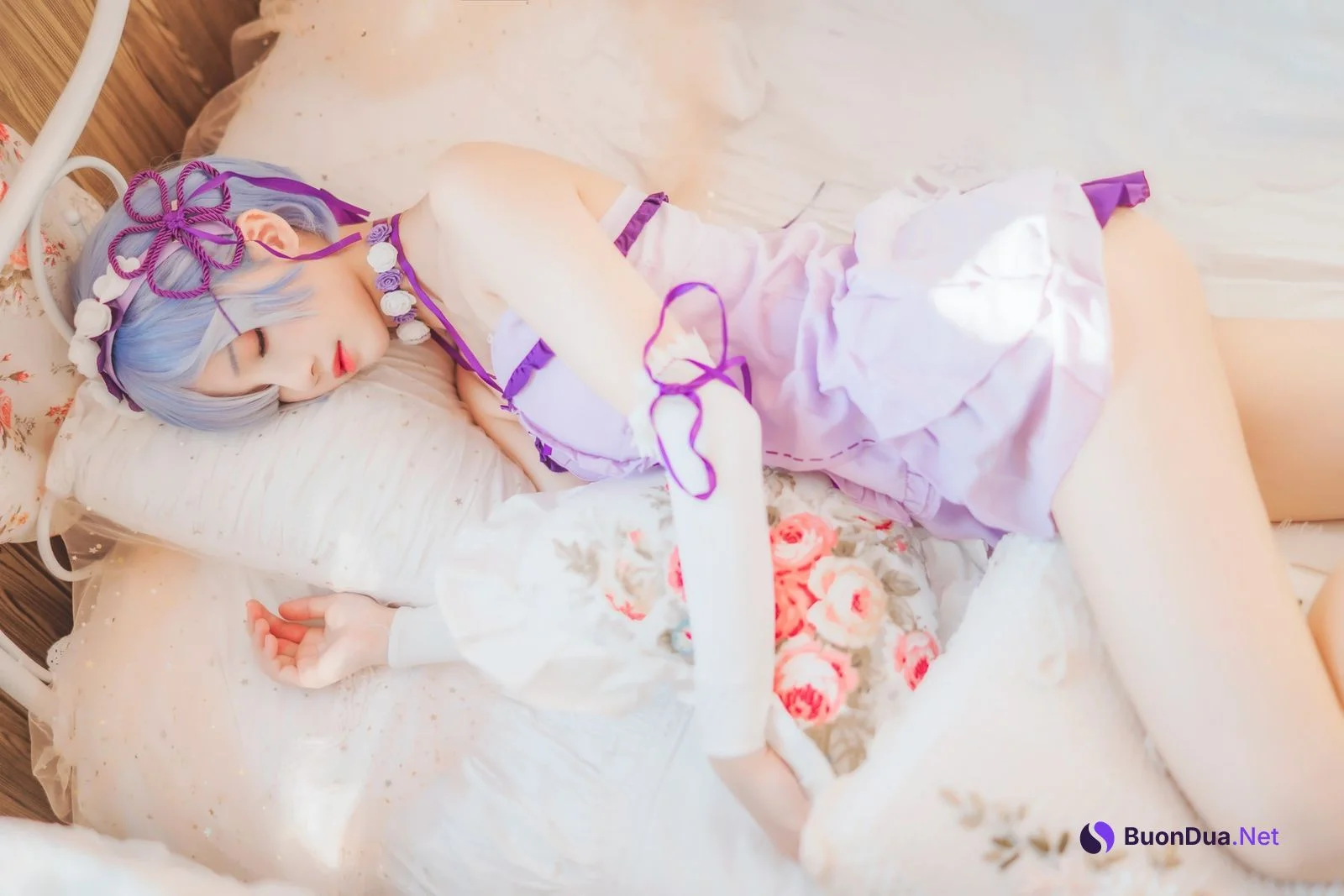 Cosplay 桜桃喵 蕾姆睡裙 - Photo 8