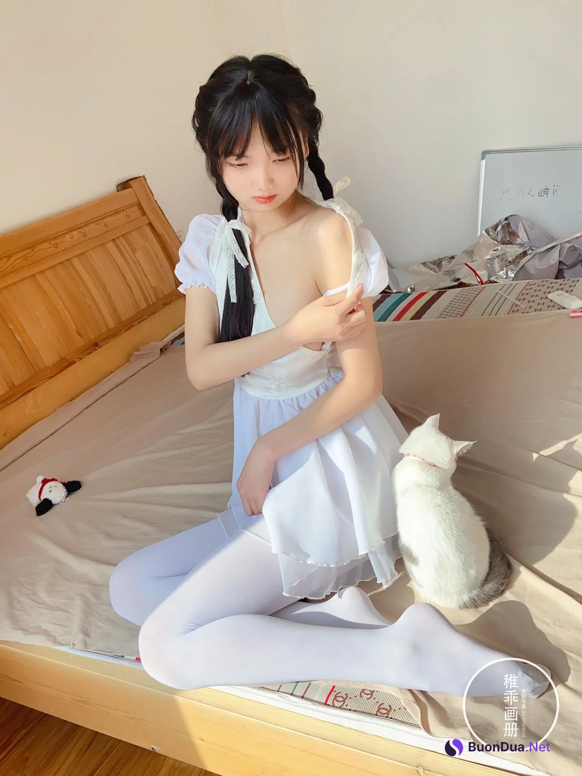 Cosplay 稚乖画册 夜夜 嬉戏 80d白丝 - Photo 3