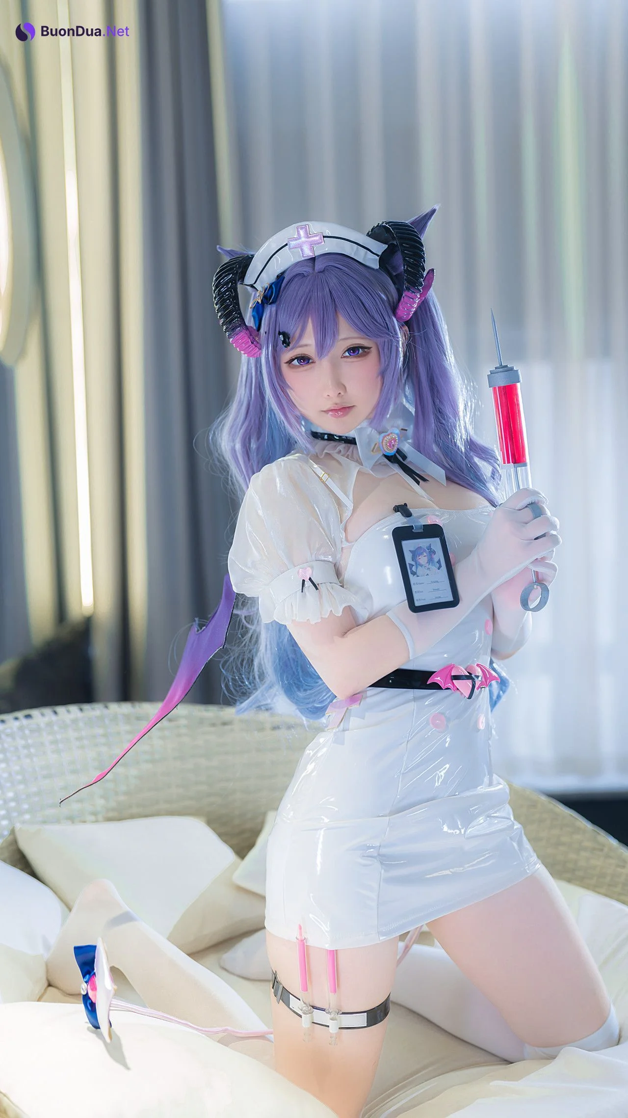 Cosplay 樱梨梨 刻晴魅魔护士 - Photo 13