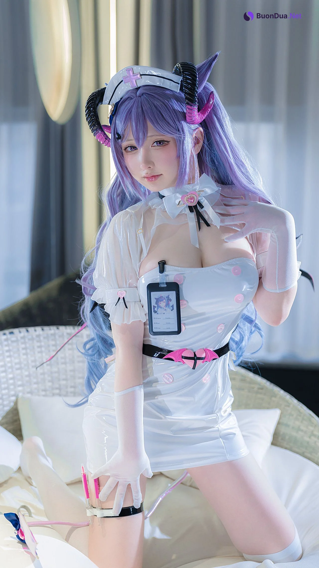 Cosplay 樱梨梨 刻晴魅魔护士 - Photo 14