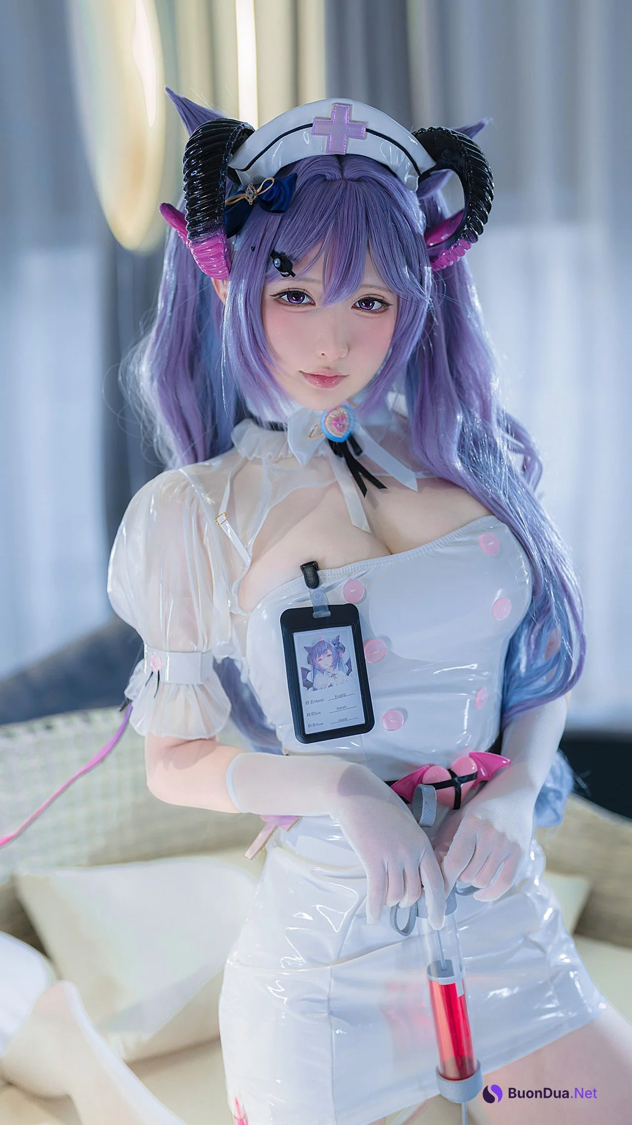 Cosplay 樱梨梨 刻晴魅魔护士 - Photo 20