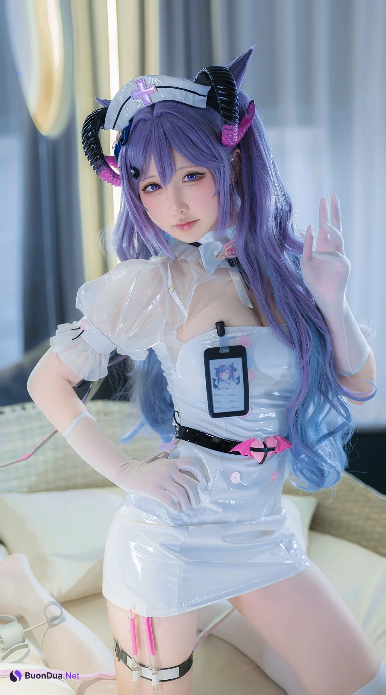 Cosplay 樱梨梨 刻晴魅魔护士 - Photo 9