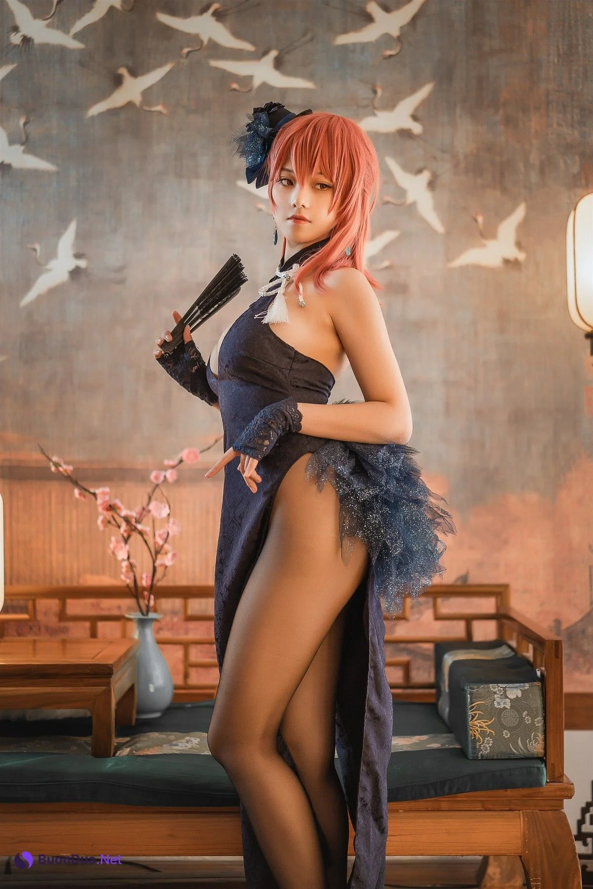 蜜汁猫裘 Cosplay 黑太子旗袍 - Photo 11