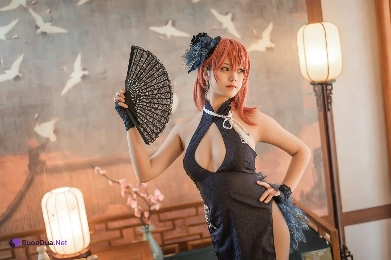 蜜汁猫裘 Cosplay 黑太子旗袍 - Photo 12