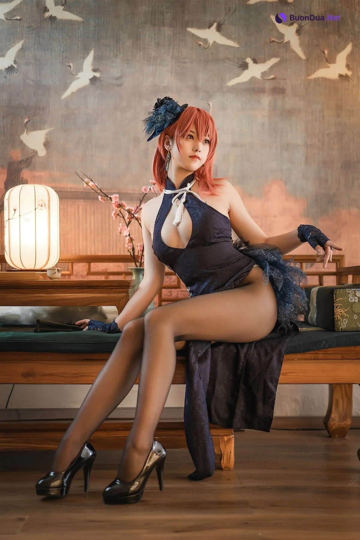 蜜汁猫裘 Cosplay 黑太子旗袍 - Photo 5