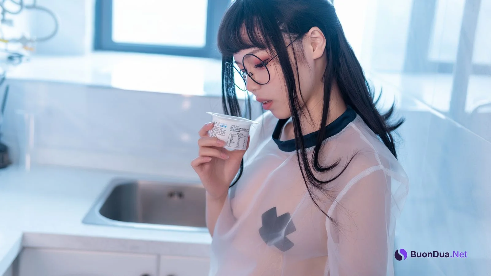 Cosplay 七月喵子 喝酸奶的眼镜娘 - Photo 11
