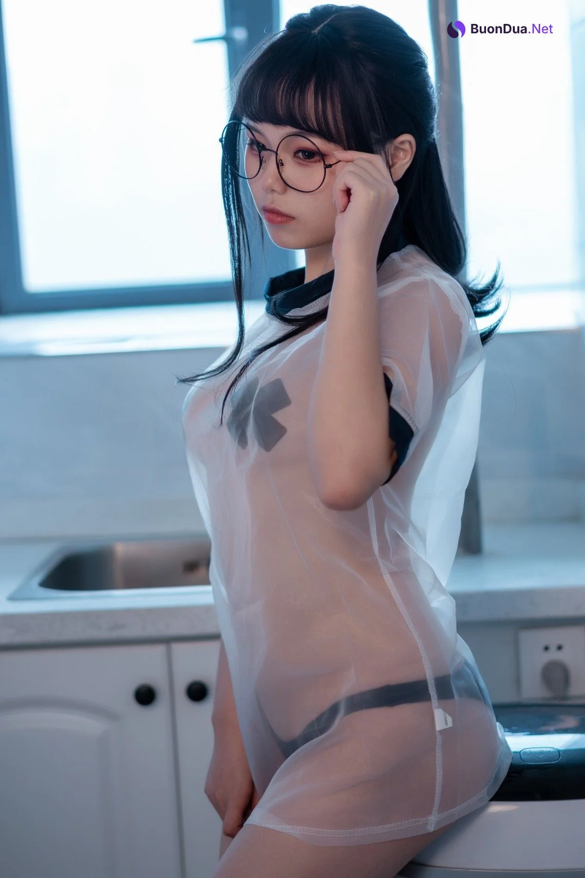 Cosplay 七月喵子 喝酸奶的眼镜娘 - Photo 16