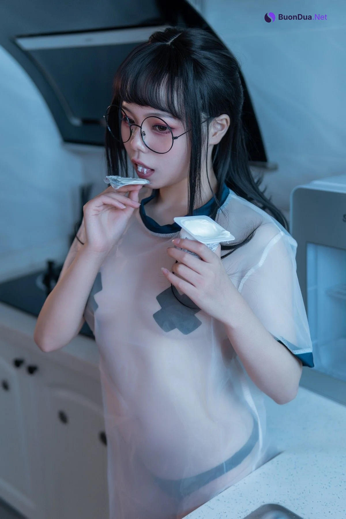 Cosplay 七月喵子 喝酸奶的眼镜娘 - Photo 3