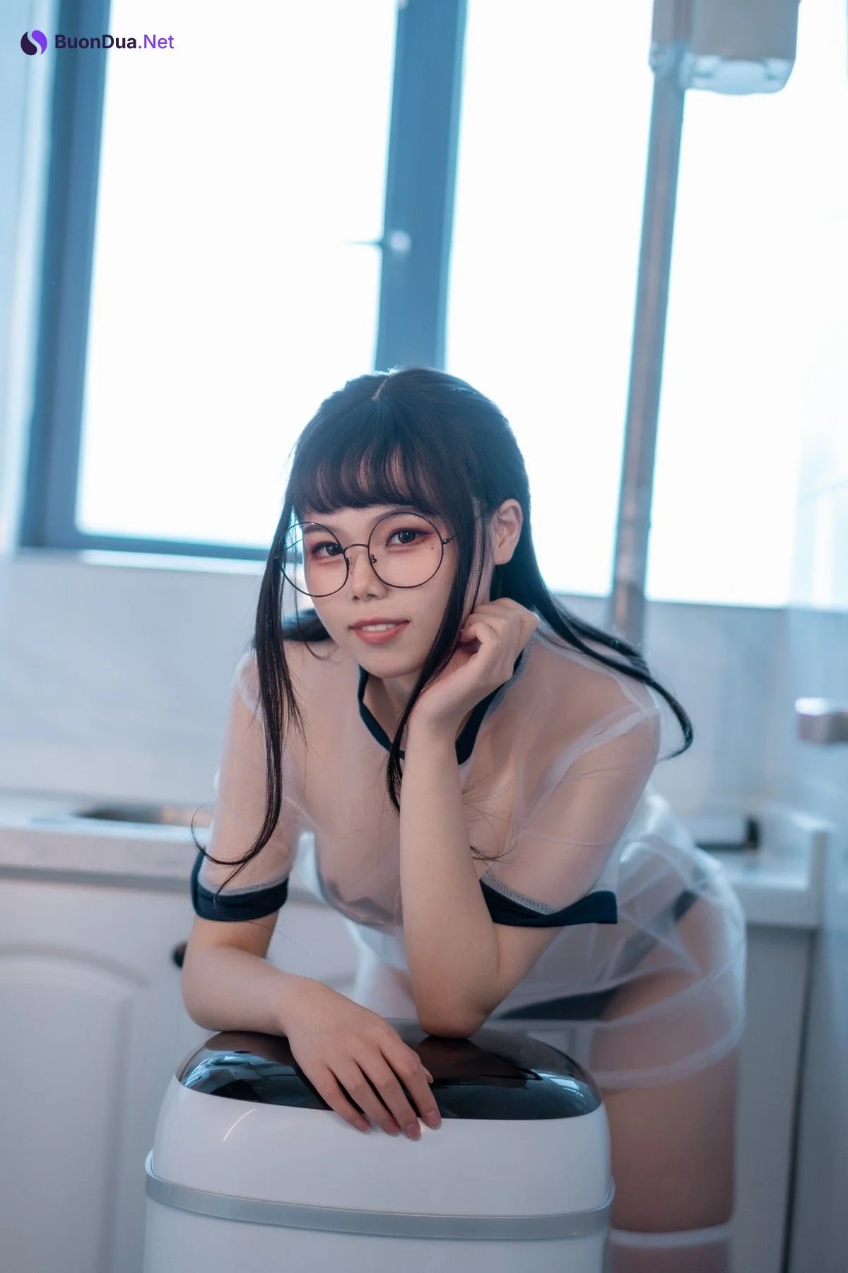Cosplay 七月喵子 喝酸奶的眼镜娘 - Photo 7