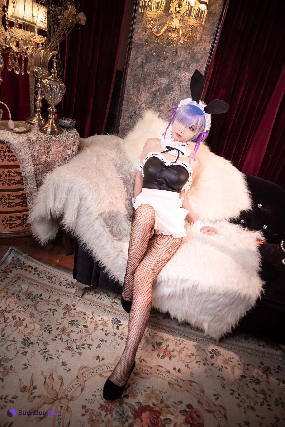 Cosplay 面饼仙儿 网袜蕾姆 - Photo 16