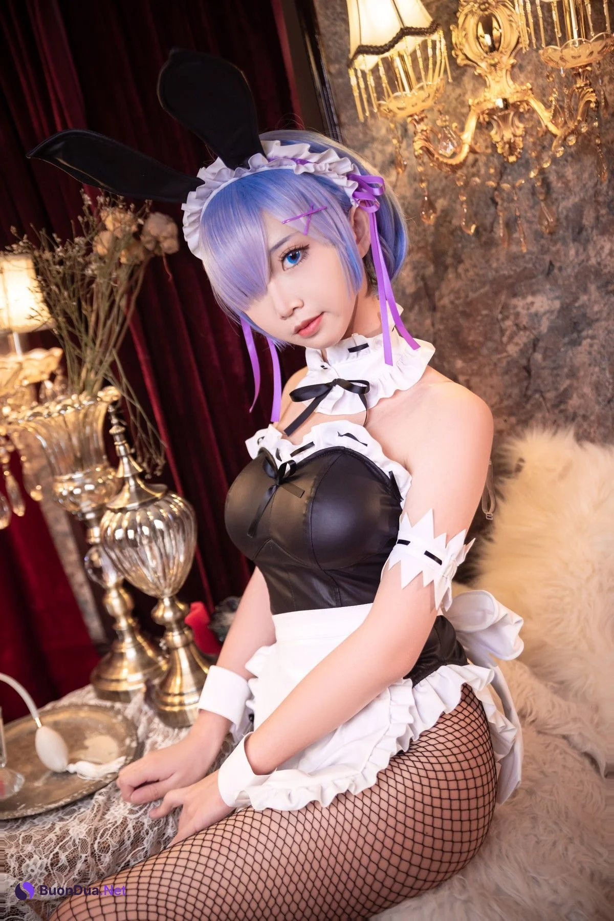Cosplay 面饼仙儿 网袜蕾姆 - Photo 17
