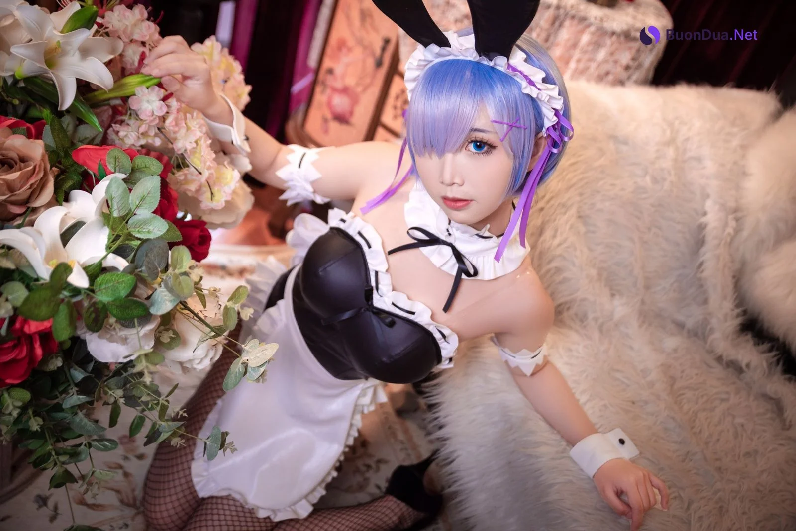 Cosplay 面饼仙儿 网袜蕾姆 - Photo 20