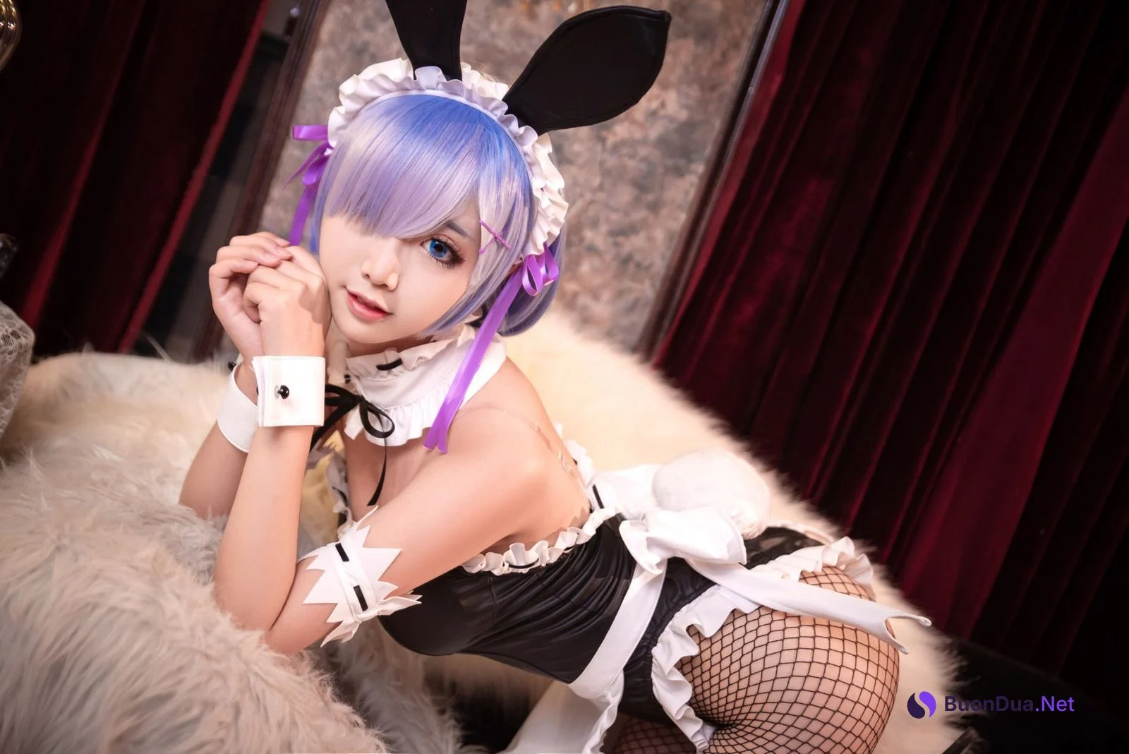 Cosplay 面饼仙儿 网袜蕾姆 - Photo 3